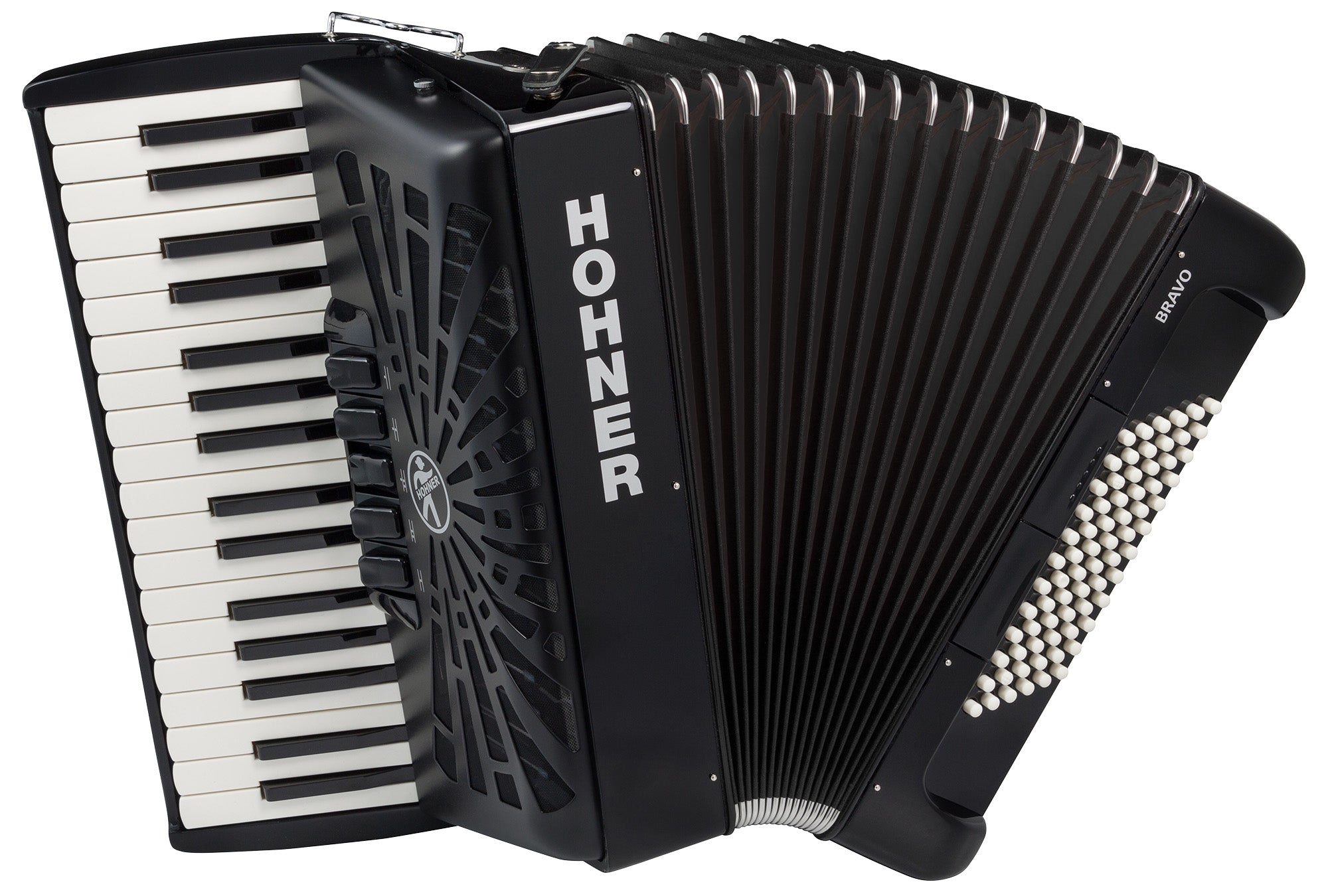 Hohner Bravo III 72 Chromatic Piano Key Accordion - Black w/ Gig Bag
