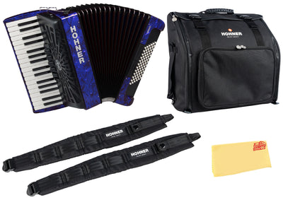 Hohner Bravo III 72 Chromatic Piano Key Accordion - Blue w/ Gig Bag