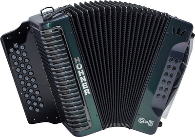 Hohner Corona C-II F/Bb/Eb Accordion - Green to Gold