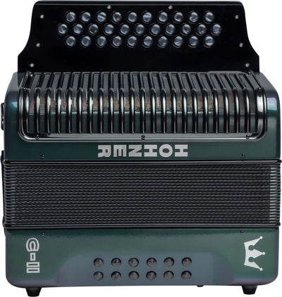 Hohner Corona C-II F/Bb/Eb Accordion - Green to Gold