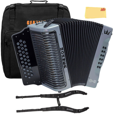 Hohner Corona C-II F/Bb/Eb Accordion - Silver Rainbow w/ Gig Bag