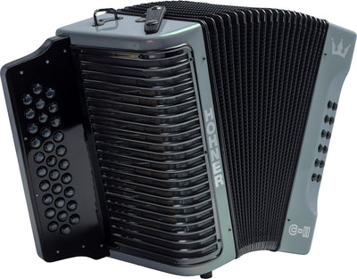 Hohner Corona C-II F/Bb/Eb Accordion - Silver Rainbow w/ Gig Bag
