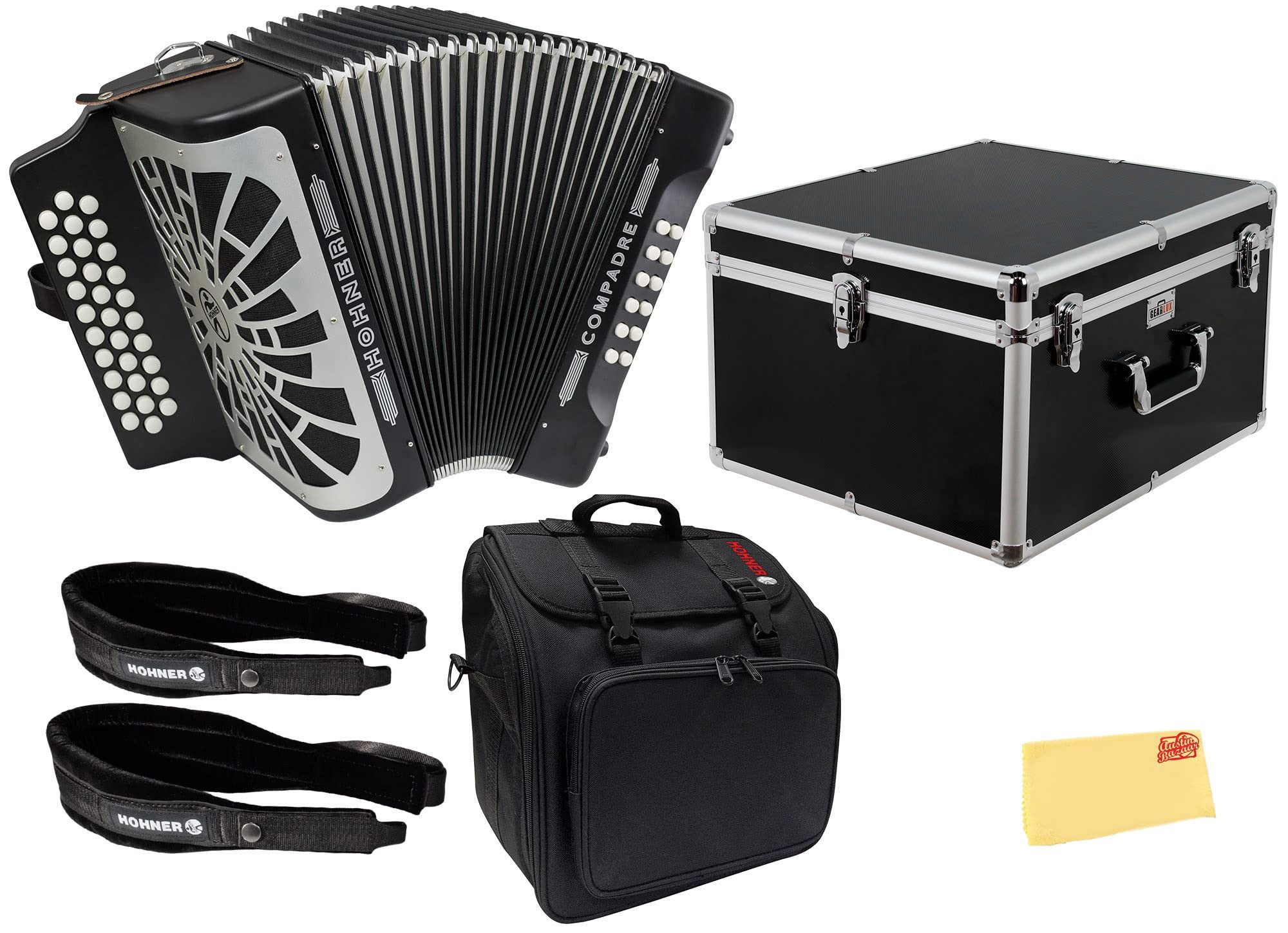 Hohner Compadre EAD 3-Row Diatonic Accordion - Black w/ Hard Case