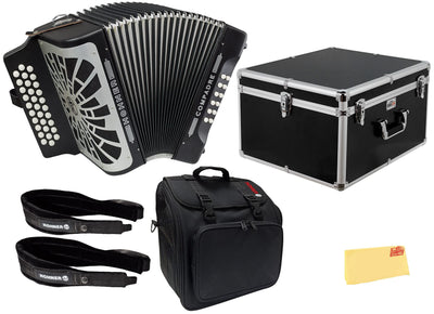 Hohner Compadre EAD 3-Row Diatonic Accordion - Black w/ Hard Case