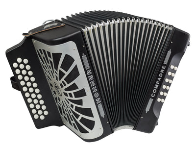 Hohner Compadre EAD 3-Row Diatonic Accordion - Black w/ Hard Case