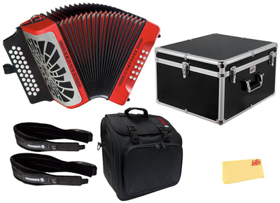 Hohner Compadre EAD 3-Row Diatonic Accordion - Red w/ Hard Case