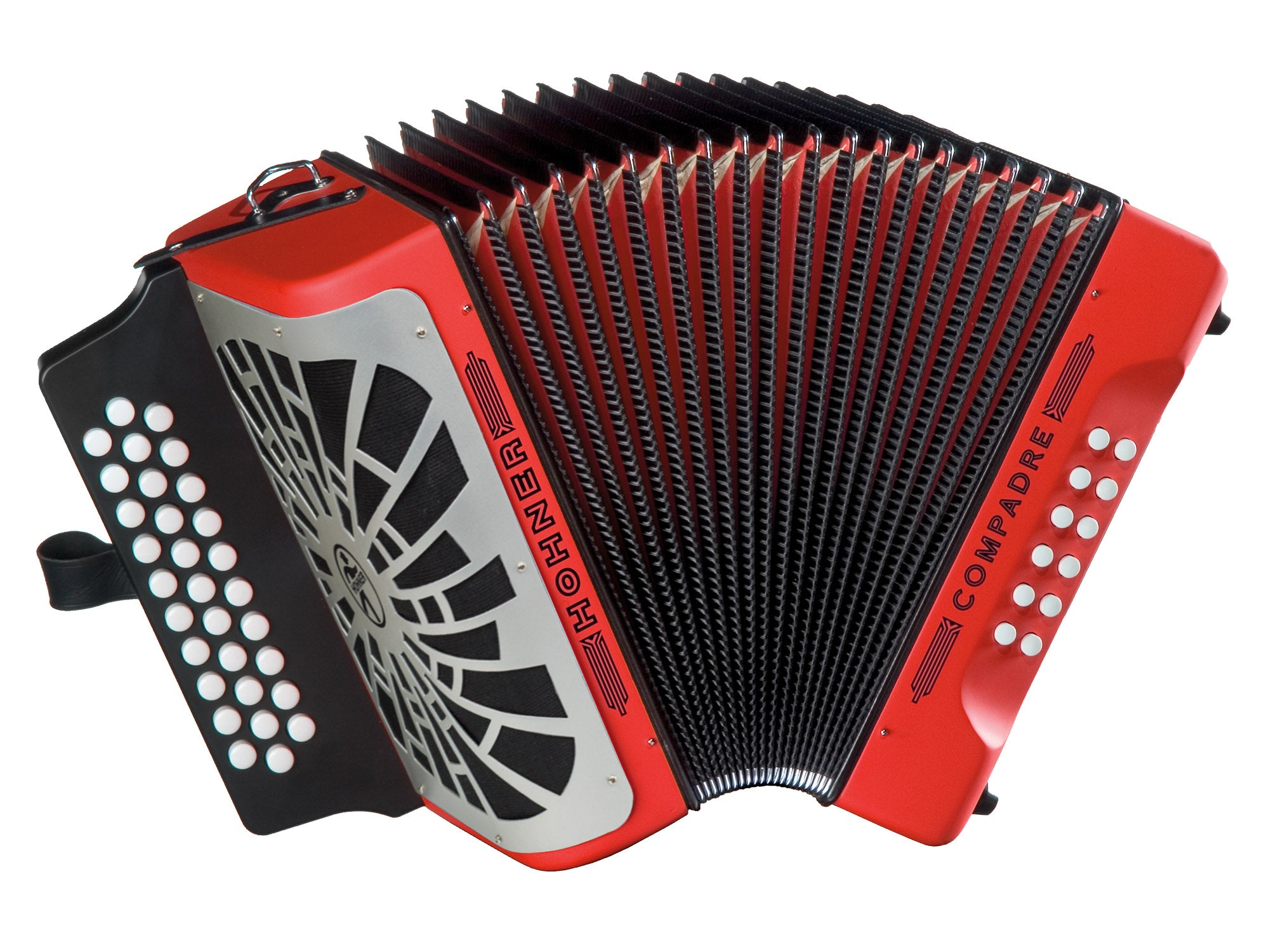 Hohner Compadre EAD 3-Row Diatonic Accordion - Red w/ Hard Case