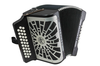 Hohner Compadre FBbEb 3-Row Diatonic Accordion - Black w/ Gig Bag
