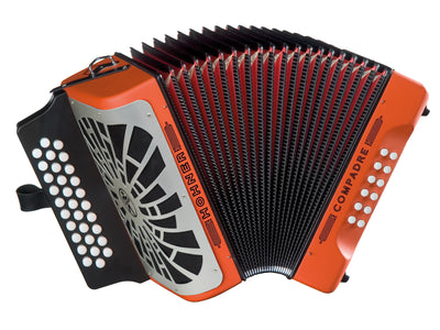Hohner Compadre FBbEb 3-Row Diatonic Accordion - Orange w/ Hard Case