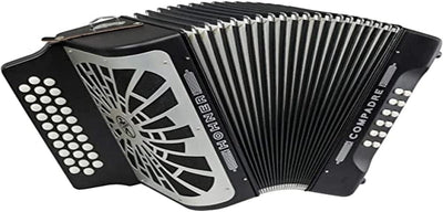 Hohner Compadre GCF 3-Row Diatonic Accordion - Black