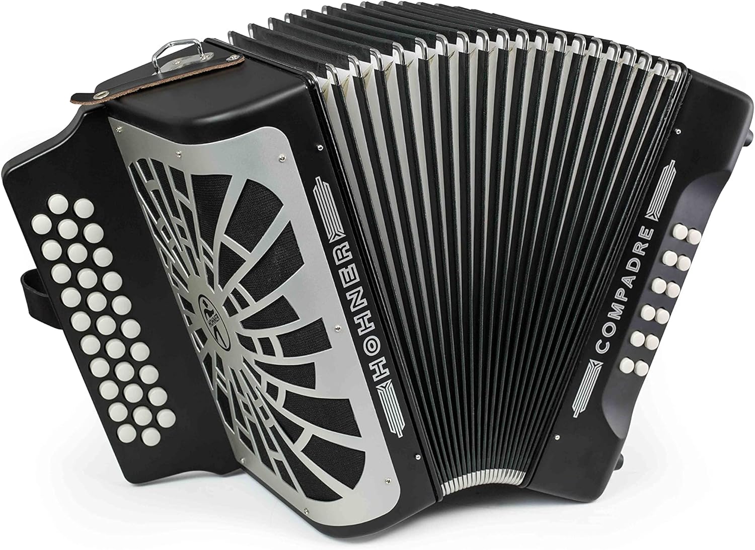 Hohner Compadre GCF 3-Row Diatonic Accordion - Black