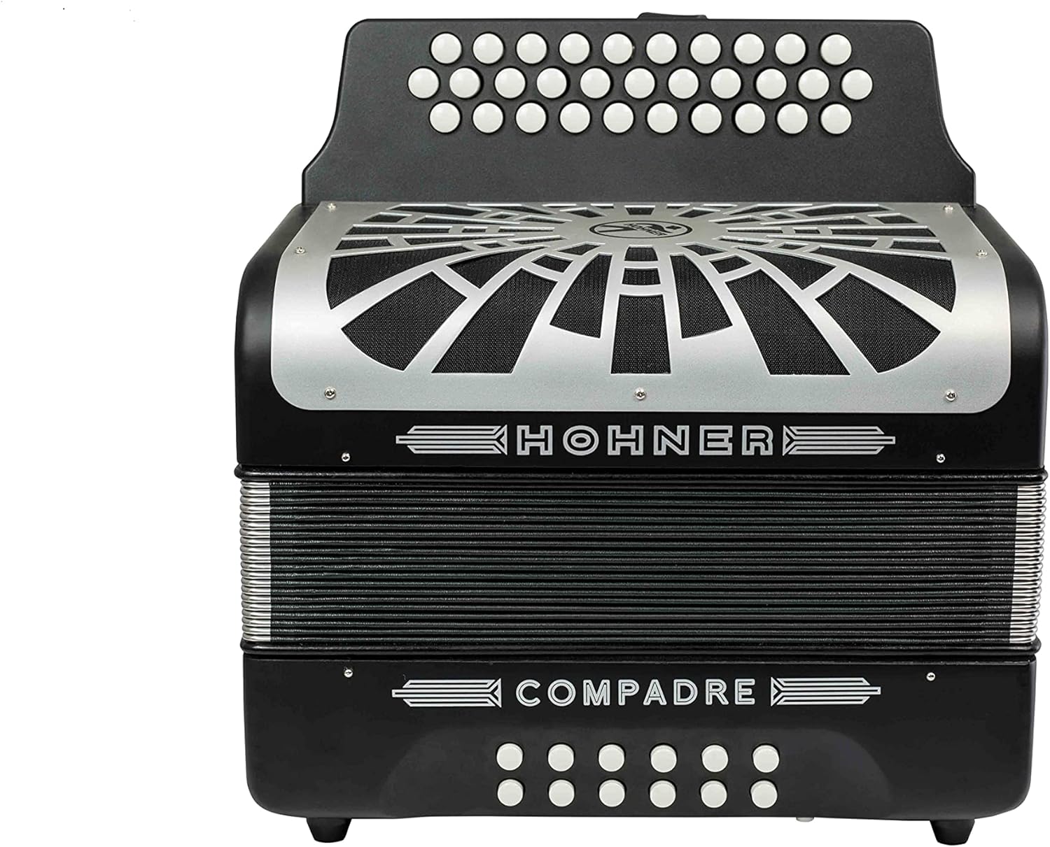 Hohner Compadre GCF 3-Row Diatonic Accordion - Black