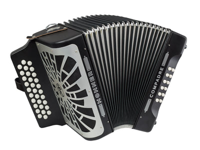 Hohner Compadre GCF 3-Row Diatonic Accordion - Black w/ Hard Case