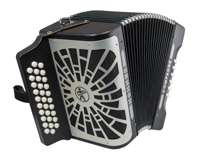 Hohner Compadre GCF 3-Row Diatonic Accordion - Black w/ Hard Case