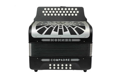 Hohner Compadre GCF 3-Row Diatonic Accordion - Black w/ Gig Bag