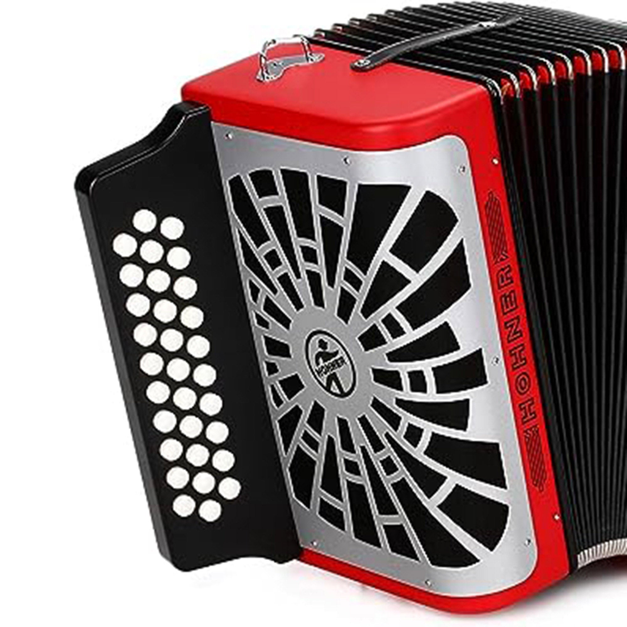 Hohner Compadre GCF 3-Row Diatonic Accordion with Gig Bag - Red