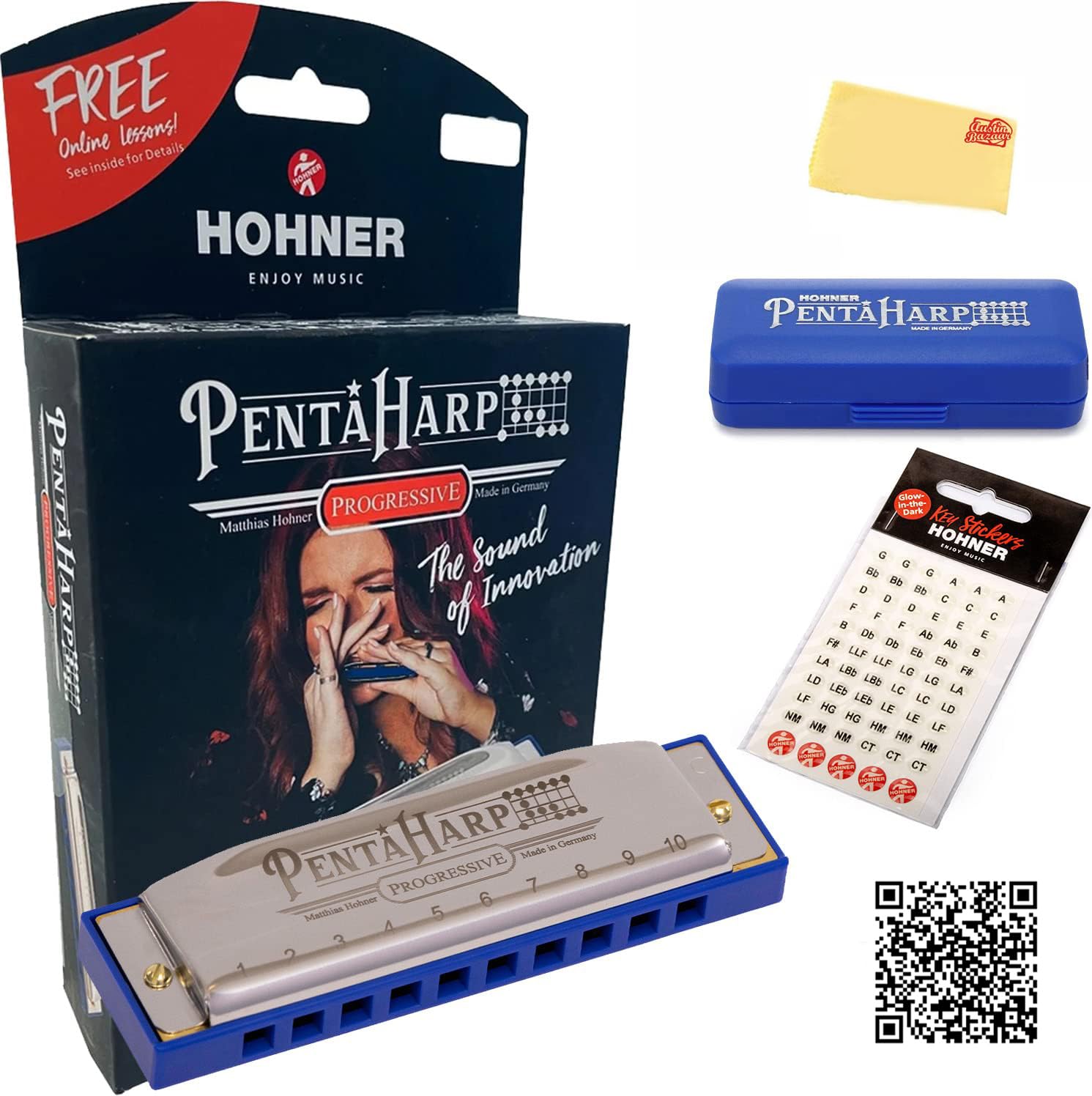 Hohner PentaHarp Harmonica - Key of E Minor w/ Key Stickers