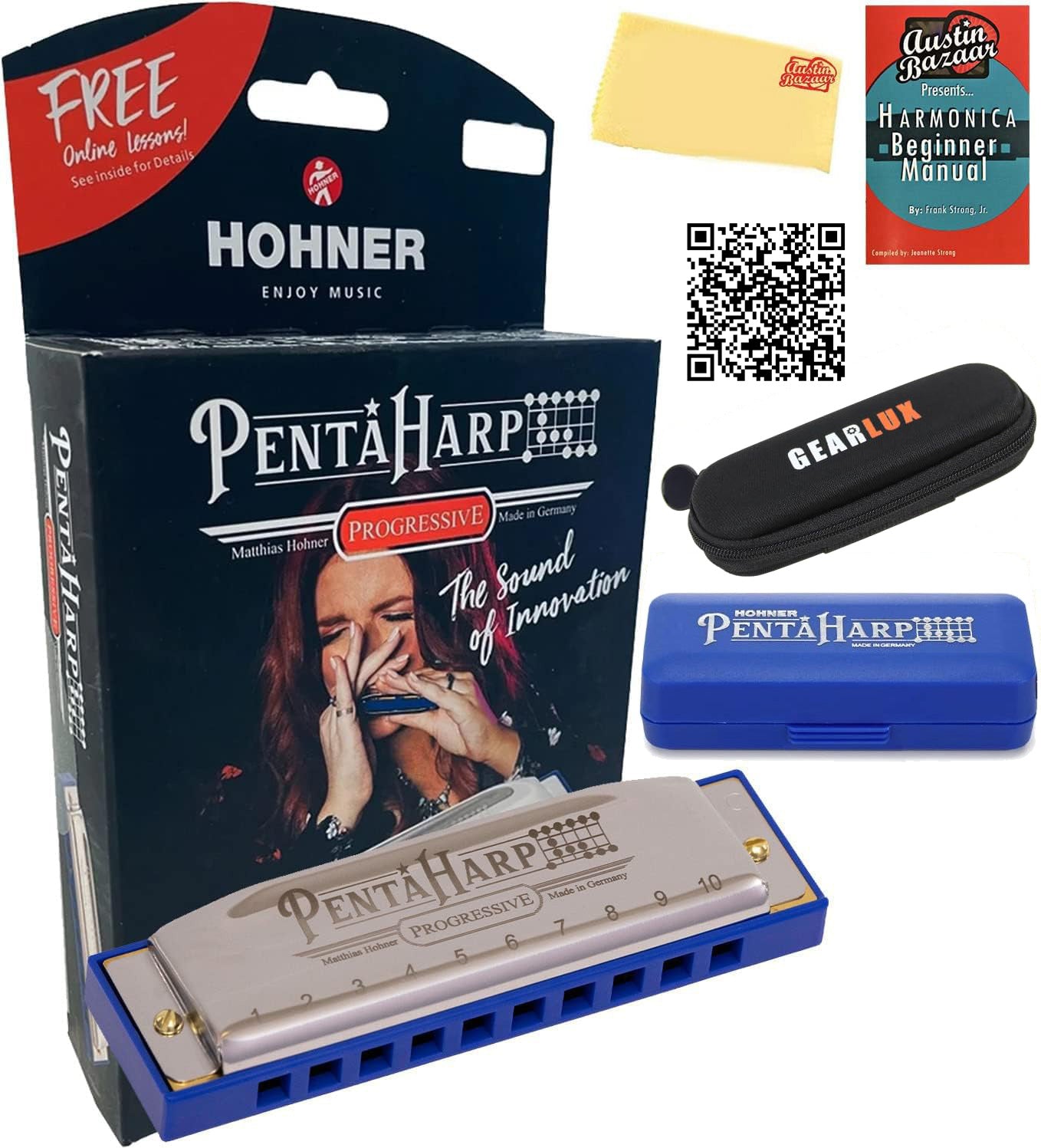 Hohner PentaHarp Harmonica - Key of G Minor w/ Zip Case