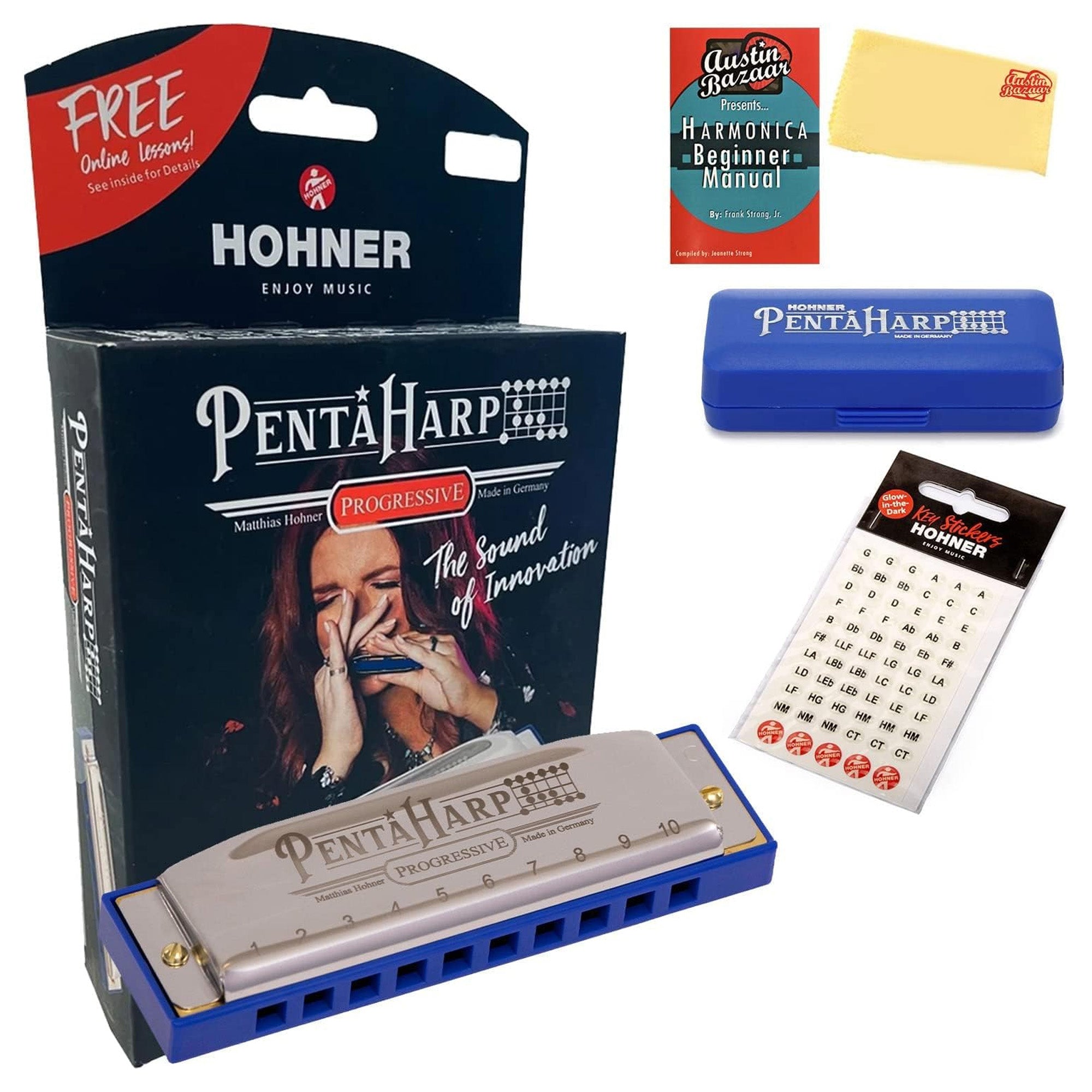 Hohner PentaHarp Harmonica - Key of G Minor w/ Key Stickers
