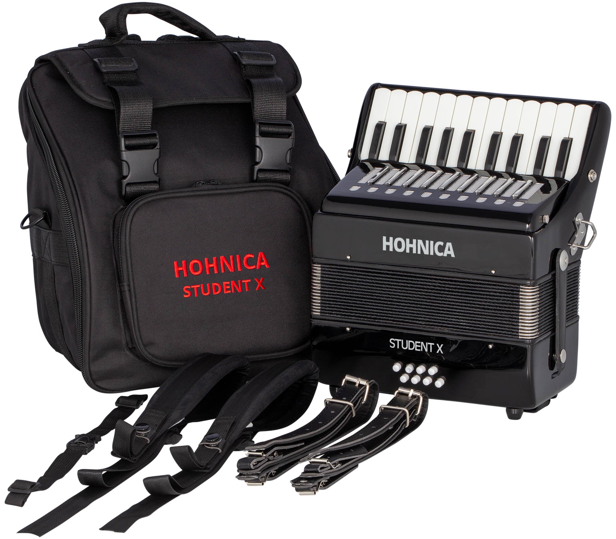 Hohner Hohnica Student X 30-Key 8 Bass Piano Accordion - Black