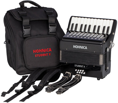 Hohner Hohnica Student X 30-Key 8 Bass Piano Accordion - Black