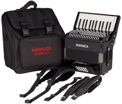 Hohner Hohnica Student XII 44-Key 18 Bass Piano Accordion - Black