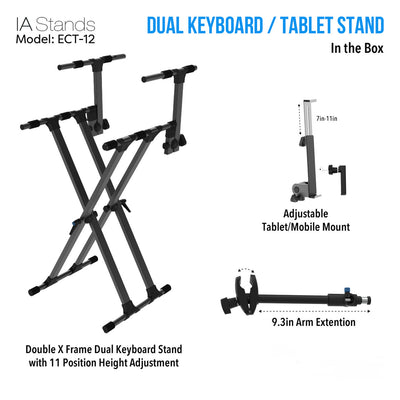 IA Stands ECT12 Two-Tier Double Keyboard Stand