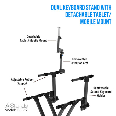 IA Stands ECT12 Two-Tier Double Keyboard Stand