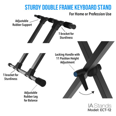 IA Stands ECT12 Two-Tier Double Keyboard Stand