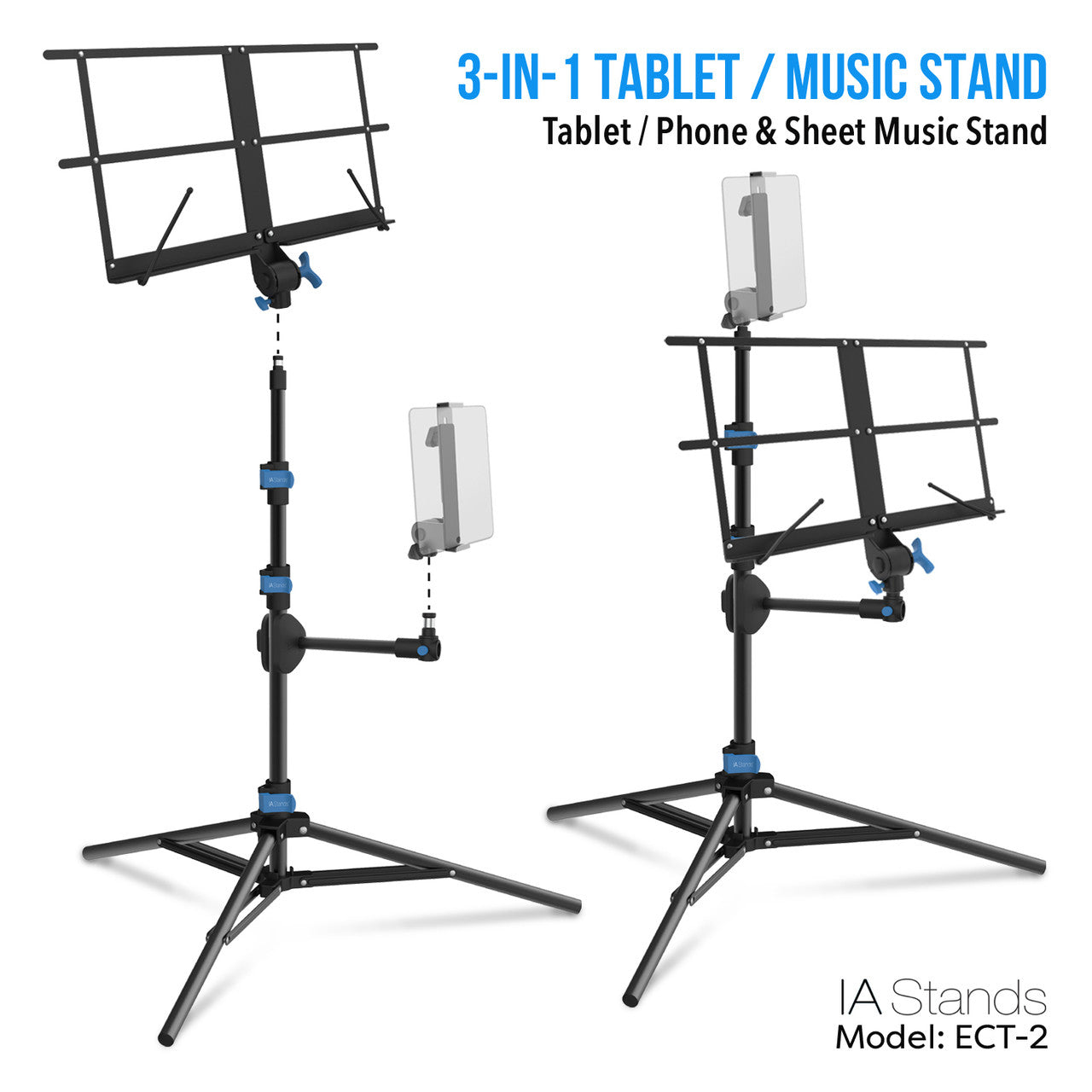 IA Stands ECT2 Folding Music Stand for Sheet Music
