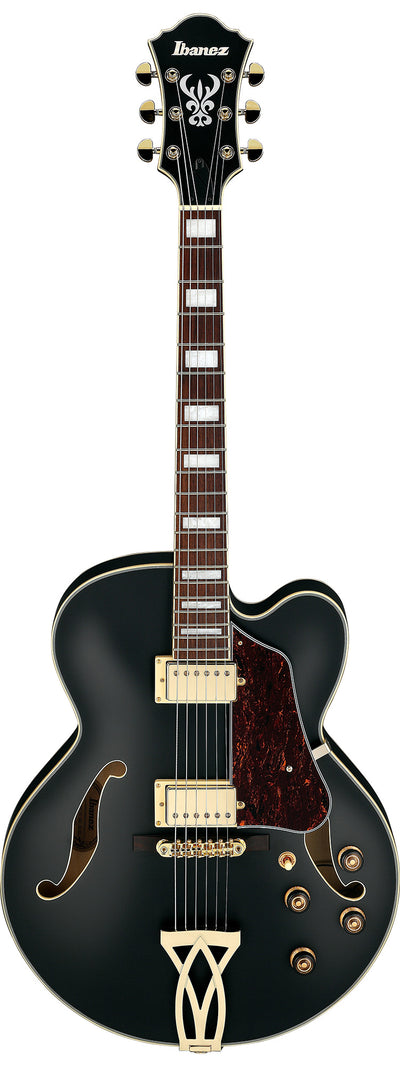 Ibanez AF75G AF Artcore Hollow Body Electric Guitar - Black Flat w/ Gig Bag