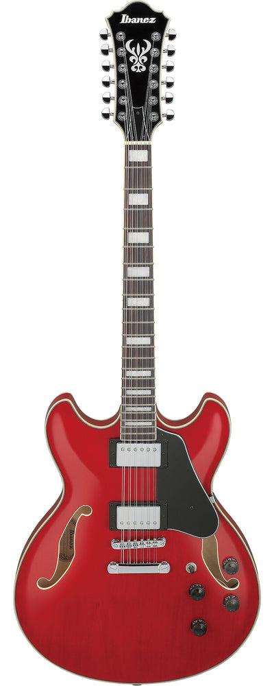 Ibanez AS7312 AS Artcore 12-String Hollow Body Electric Guitar - Transparent Cherry Red