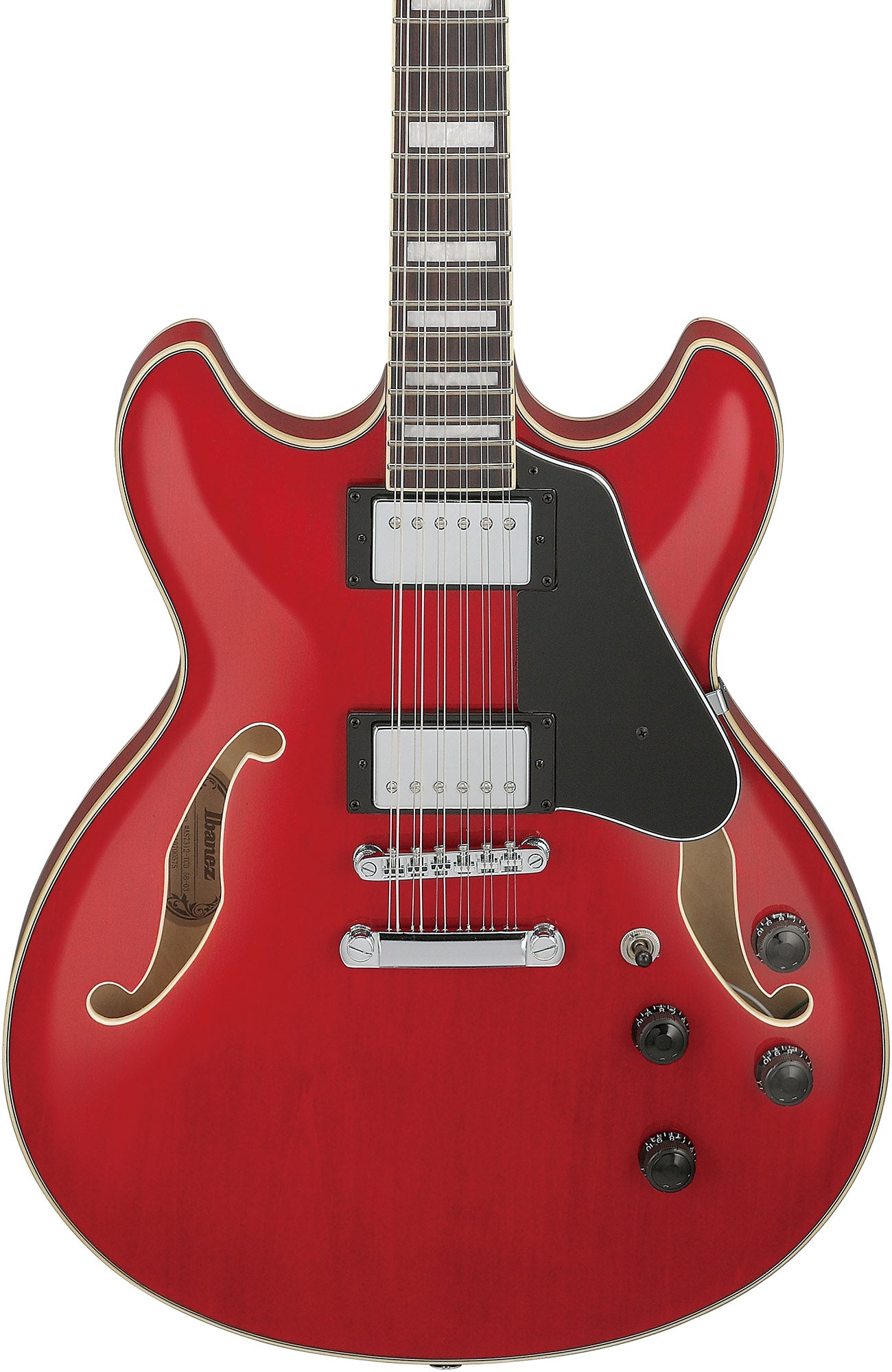 Ibanez AS7312 AS Artcore 12-String Hollow Body Electric Guitar - Transparent Cherry Red w/ Gig Bag