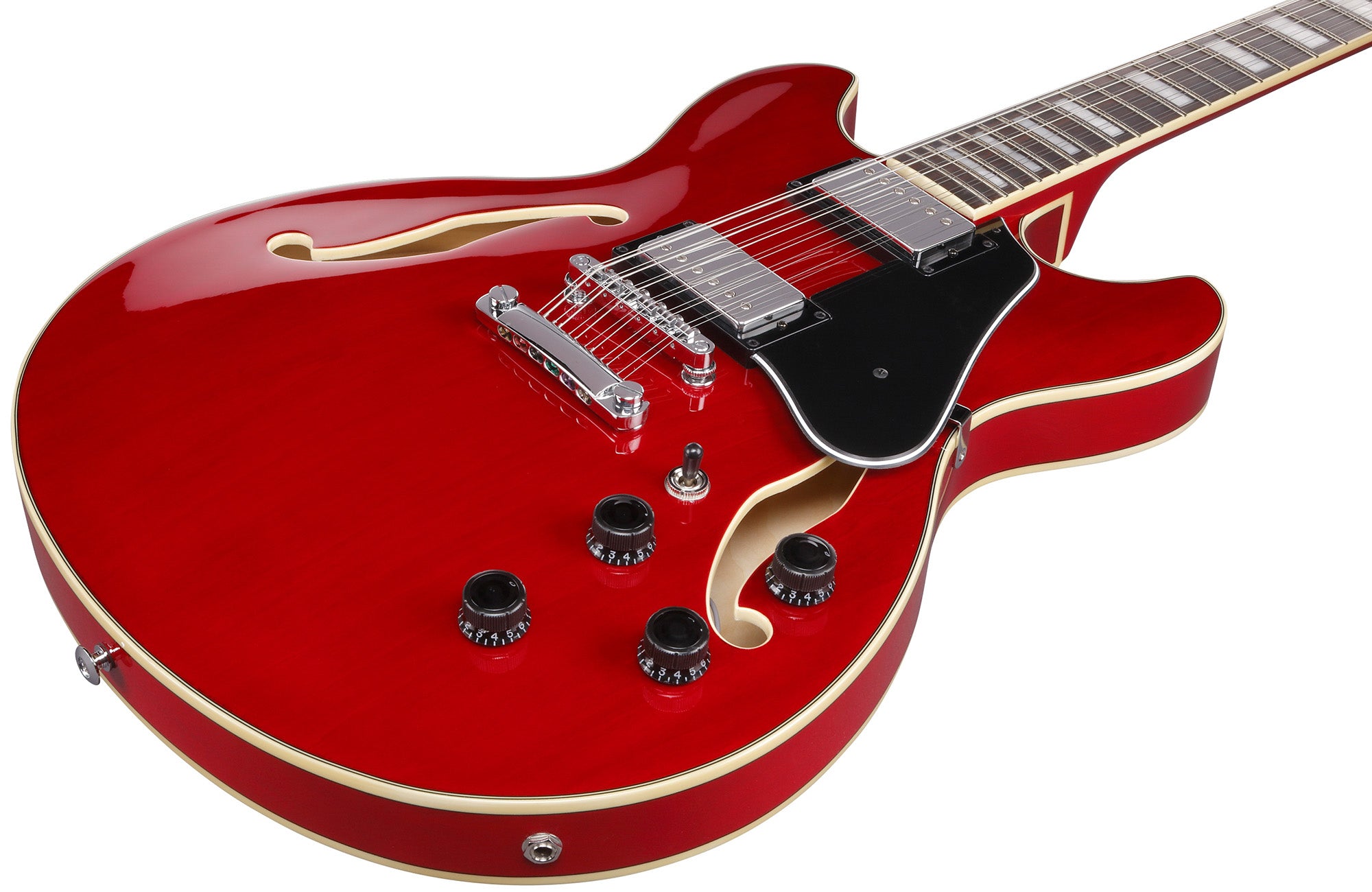 Ibanez AS7312 AS Artcore 12-String Hollow Body Electric Guitar - Transparent Cherry Red w/ Gig Bag