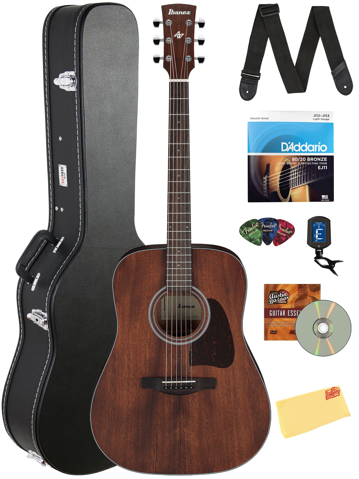 Ibanez AW54 Artwood Acoustic Guitar - Open Pore Natural w/ Case