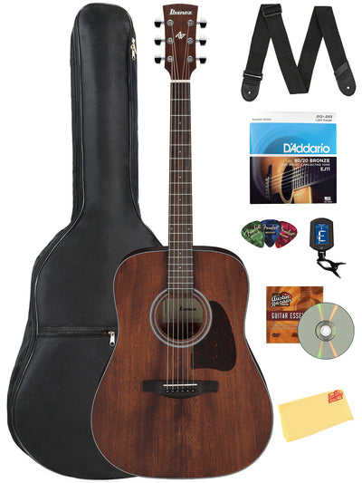 Ibanez AW54 Artwood Acoustic Guitar - Open Pore Natural w/ Gig Bag