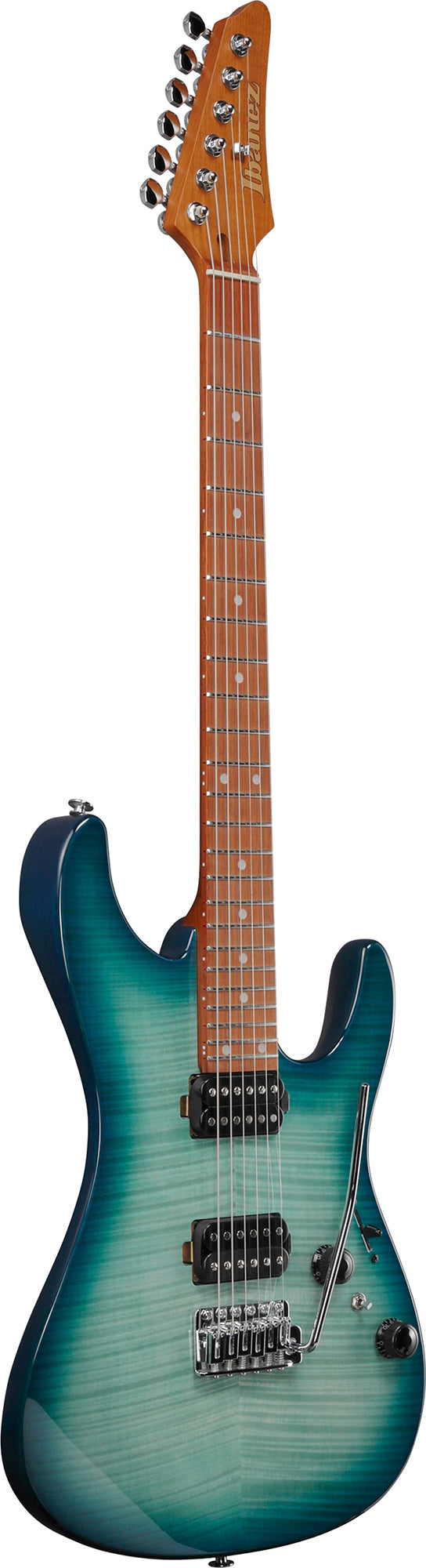Ibanez AZ24S1F AZ Standard Electric Guitar - Transparent Turquoise Burst w/ Gig Bag