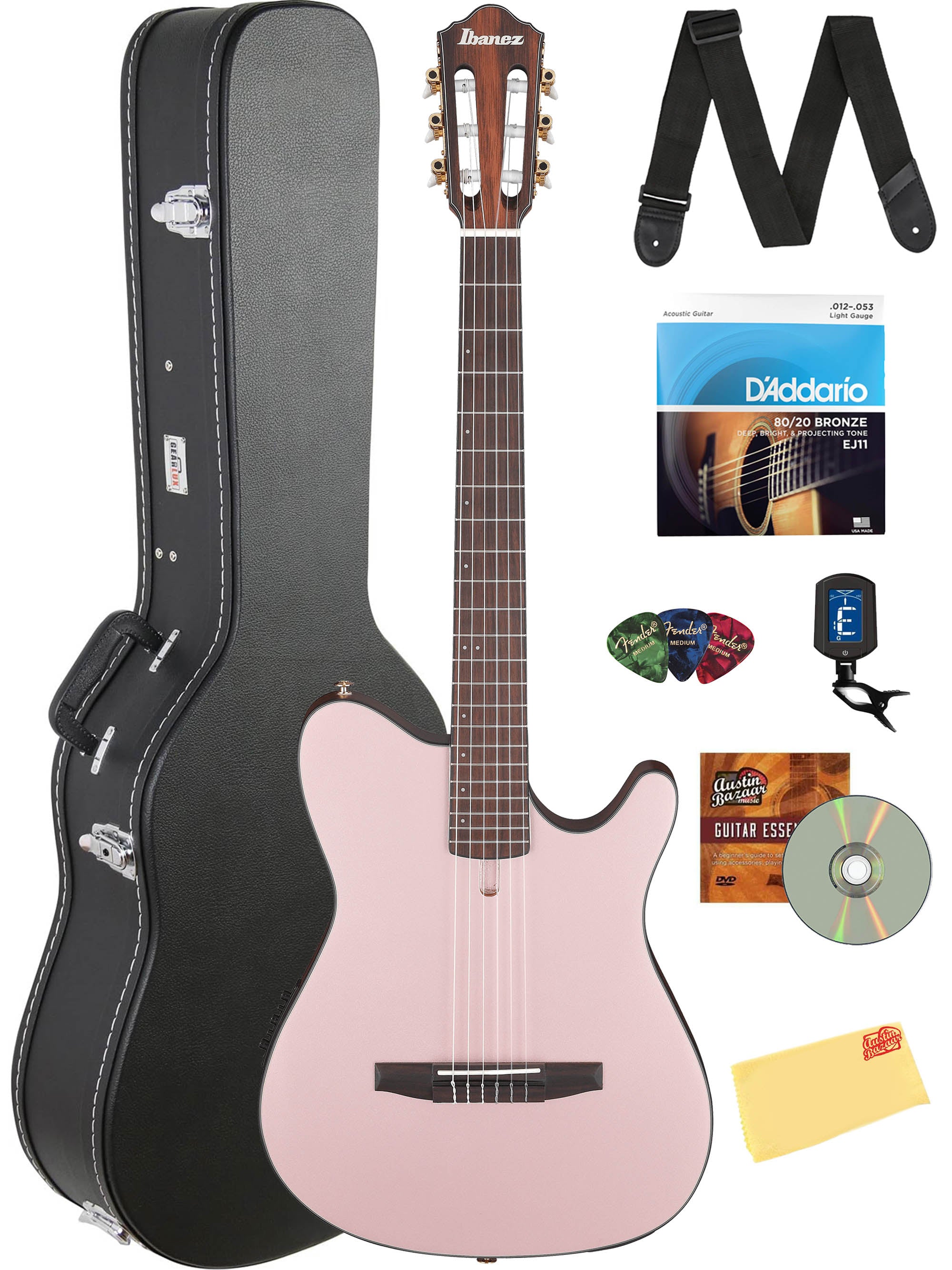 Ibanez FRH10N FRH Nylon String Acoustic-Electric Guitar - Rose Gold Metallic Flat w/ Case