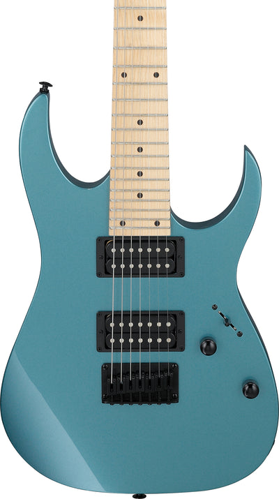 Ibanez GRG7221M RG Gio 7-String Electrc Guitar - Metallic Light Blue w/ Amplifier