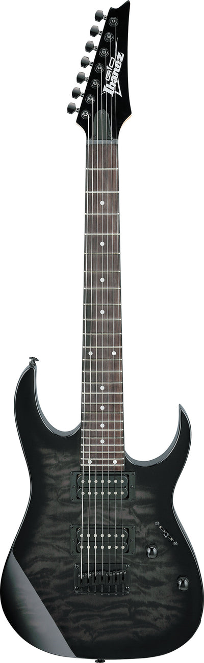 Ibanez GRG7221QA RG Gio 7-String Electric Guitar - Transparent Black Sunburst