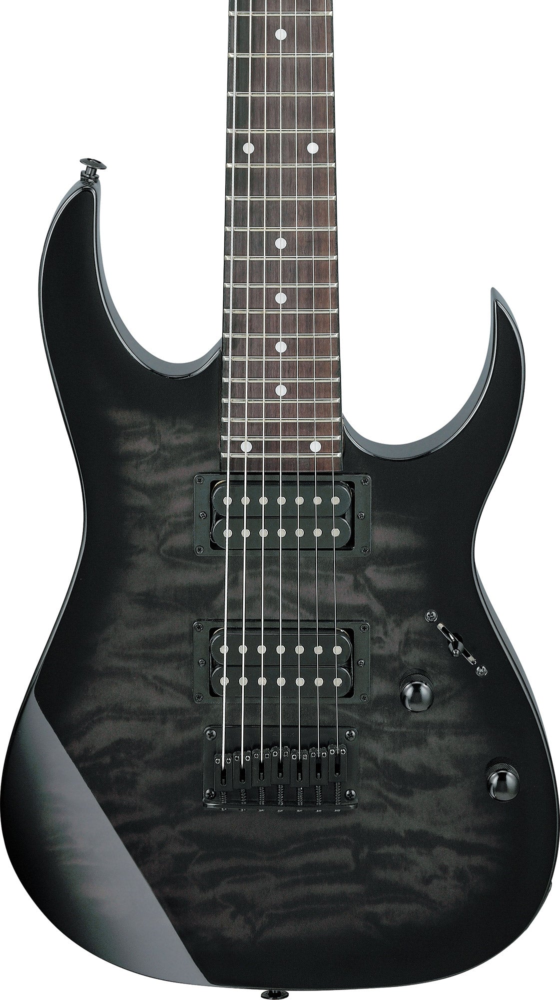 Ibanez GRG7221QA RG Gio 7-String Electric Guitar - Transparent Black Sunburst