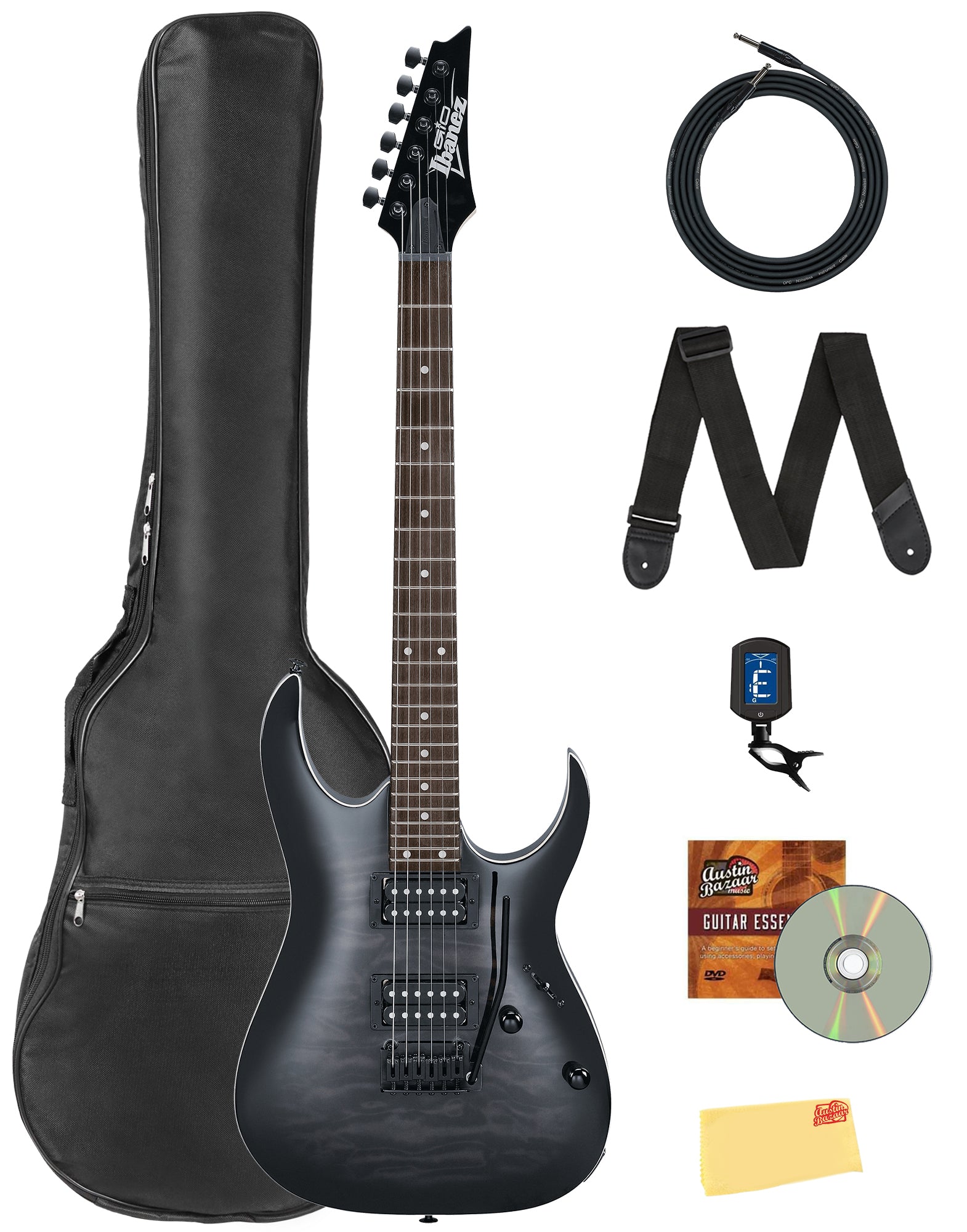 Ibanez GRGA120QA RGA Gio Electric Guitar - Transparent Black Sunburst w/ Gig Bag
