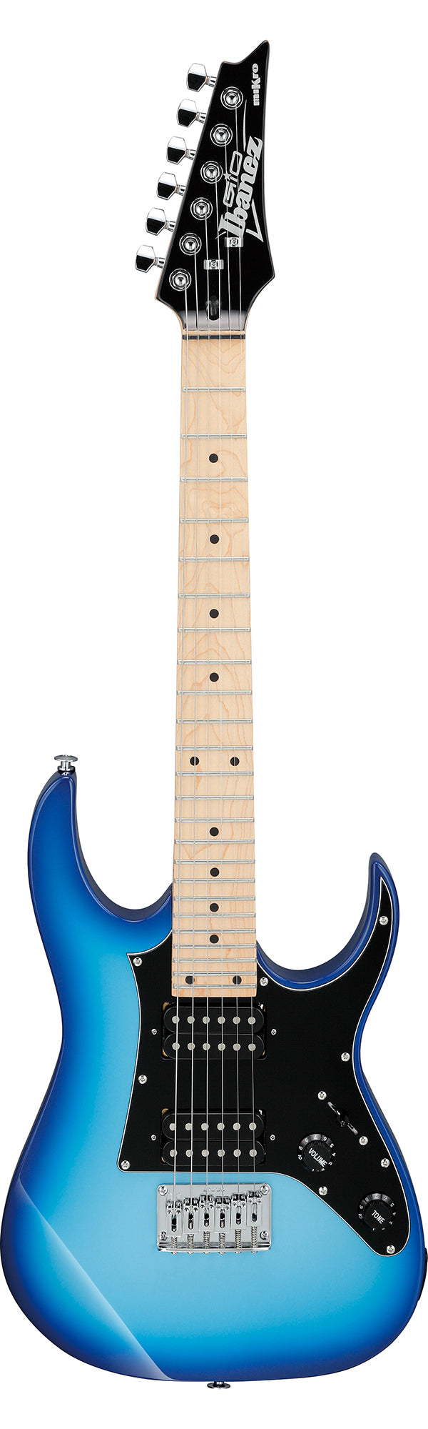 Ibanez GRGM21M RG Gio miKro Short-Scale Electric Guitar - Blue Burst Bundle w/ Gig Bag