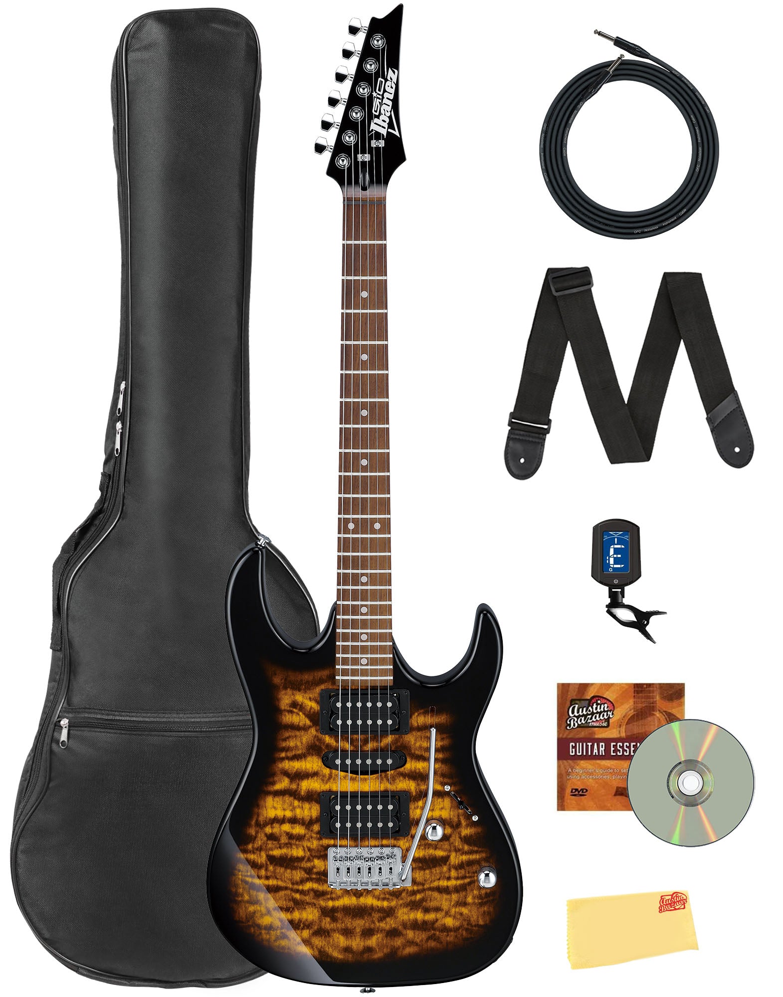 Ibanez GRX70QA RG Gio Electric Guitar - Sunburst w/ Gig Bag