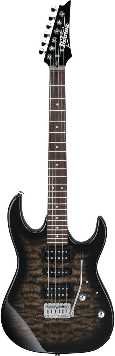 Ibanez GRX70QA RG Gio Electric Guitar - Transparent Black Sunburst w/ Amplifier