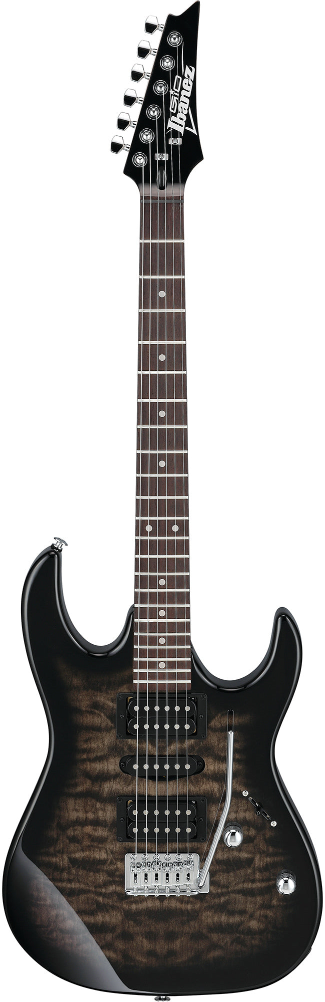 Ibanez GRX70QA RG Gio Electric Guitar - Transparent Black Sunburst w/ Amplifier