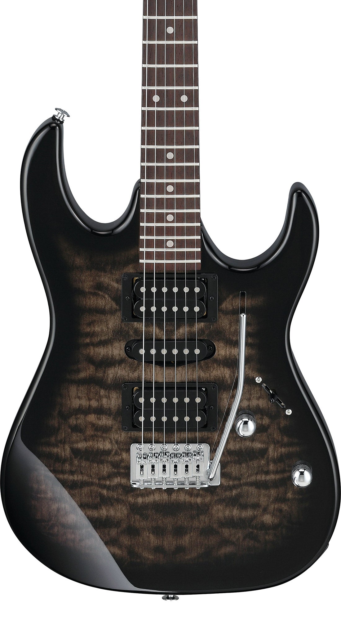 Ibanez GRX70QA RG Gio Electric Guitar - Transparent Black Sunburst w/ Amplifier