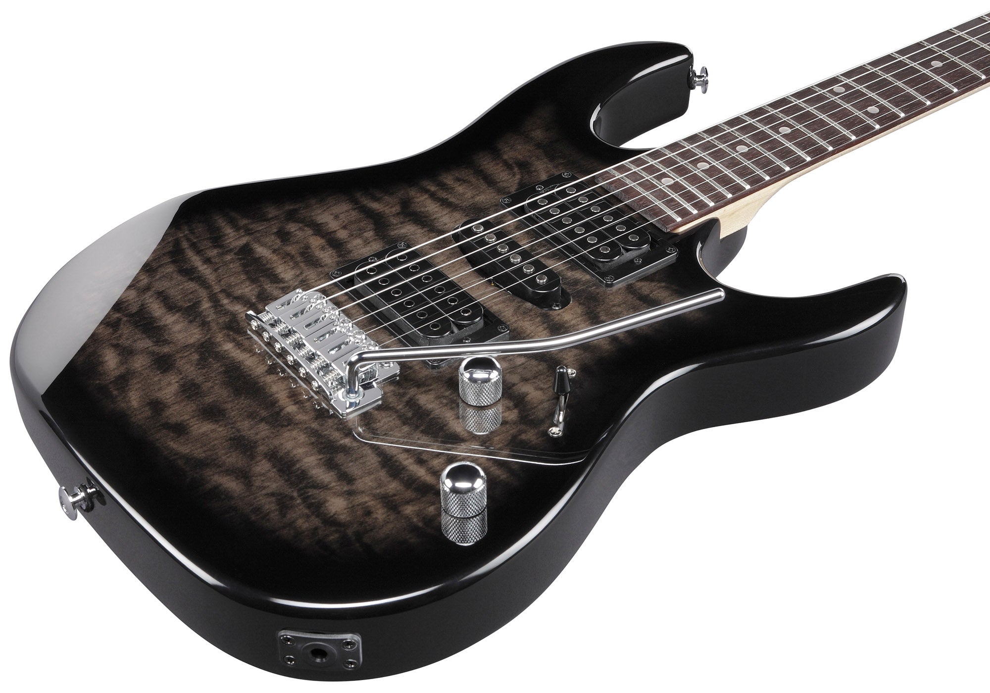 Ibanez GRX70QA RG Gio Electric Guitar - Transparent Black Sunburst w/ Amplifier