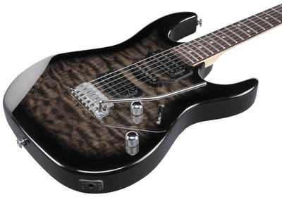 Ibanez GRX70QA RG Gio Electric Guitar - Transparent Black Sunburst w/ Amplifier