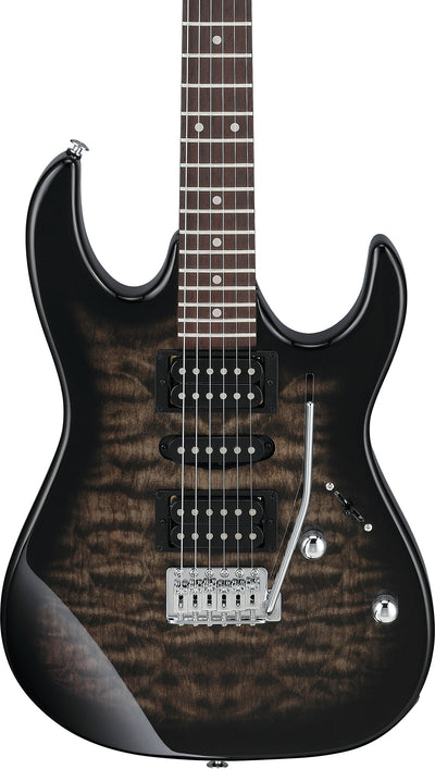 Ibanez GRX70QA RG Gio Electric Guitar - Transparent Black Sunburst w/ Gig Bag
